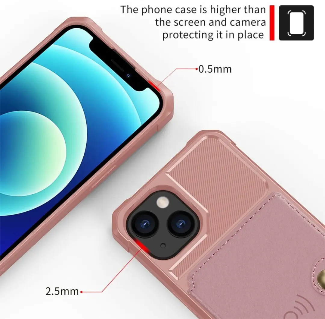 Selected Portemonnee Hoesje iPhone 13 - Roze - 4 Pasjes - afbeelding 6 van 6