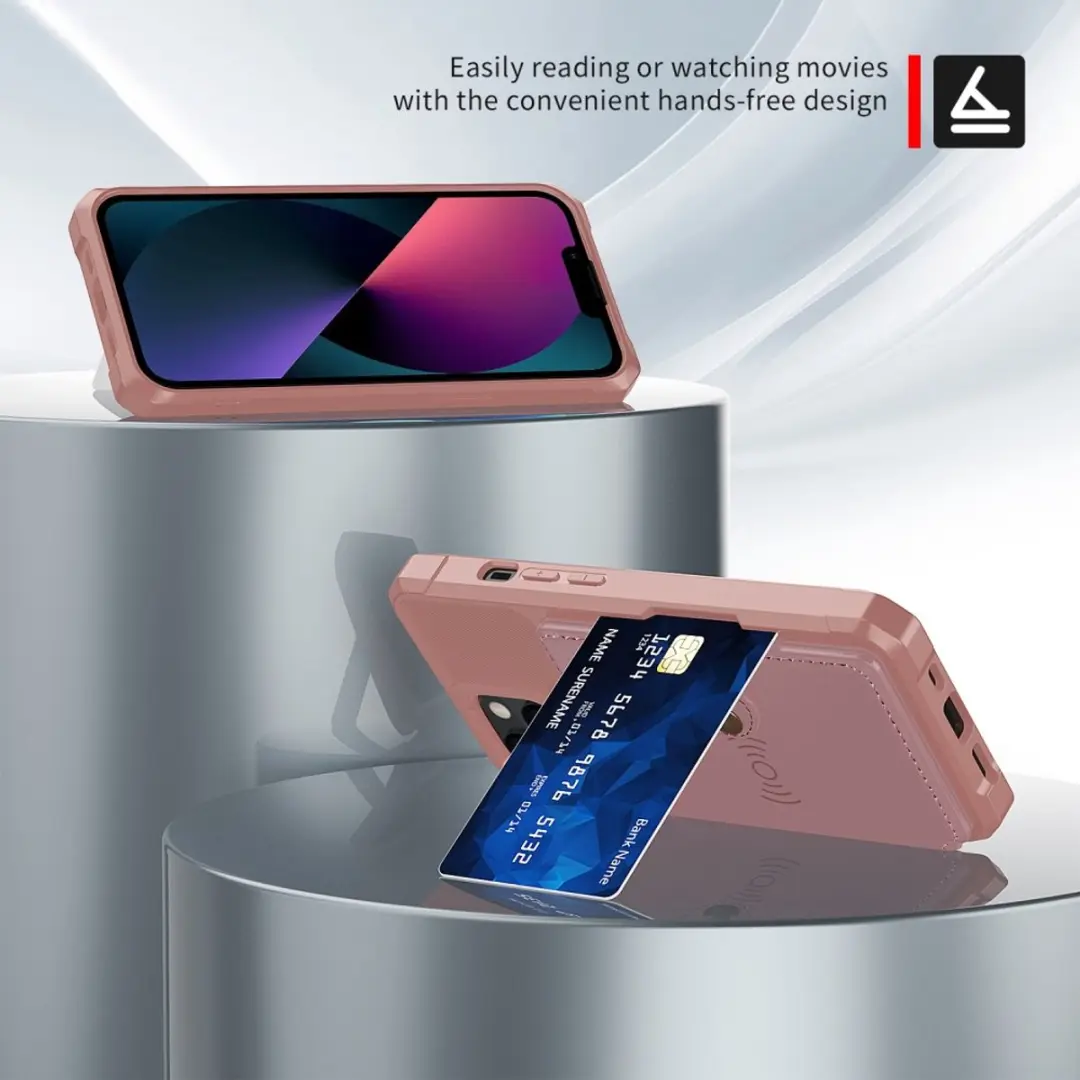 Selected Portemonnee Hoesje iPhone 13 - Roze - 4 Pasjes - afbeelding 5 van 6