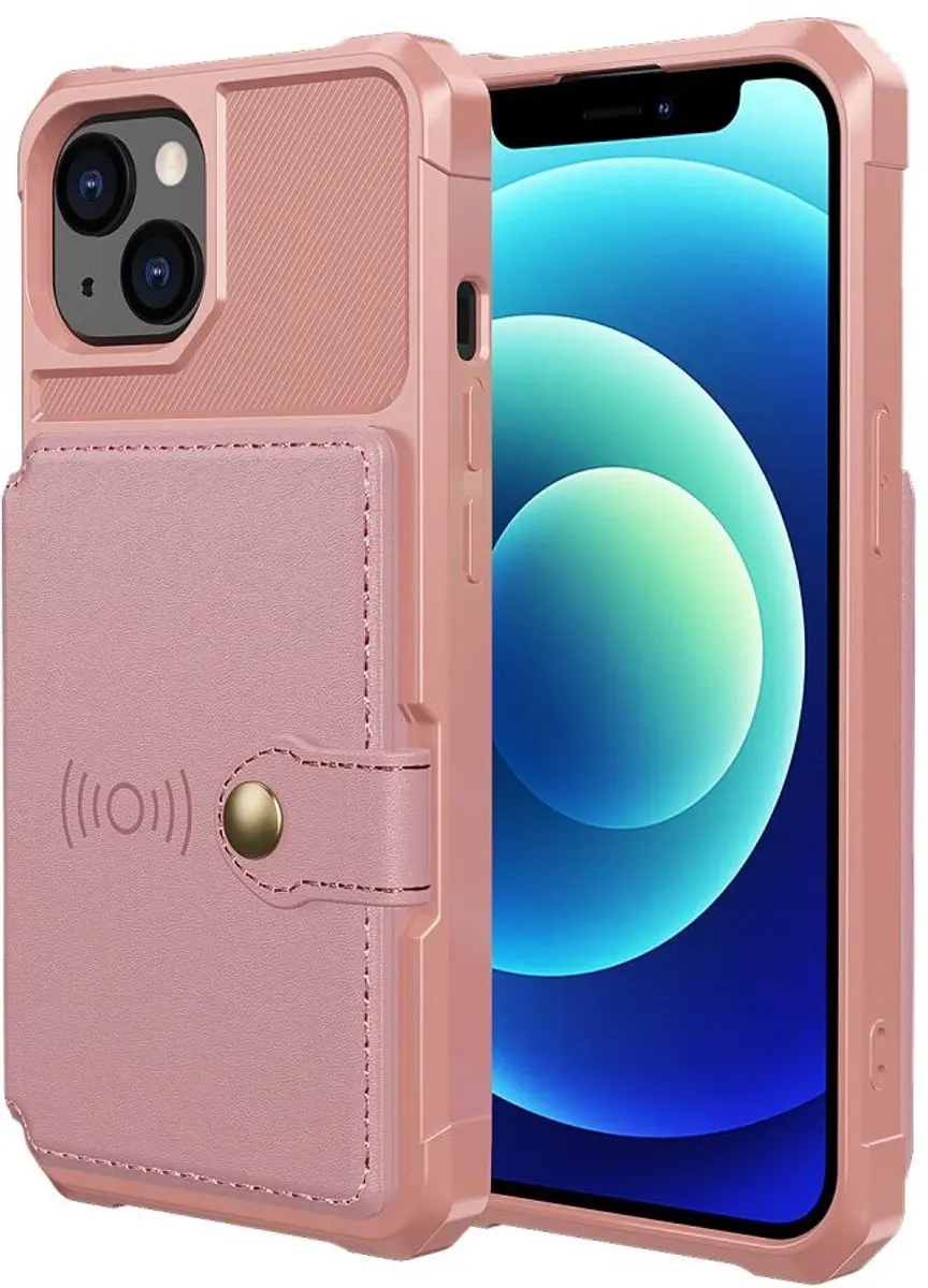 Selected Portemonnee Hoesje iPhone 13 - Roze - 4 Pasjes - afbeelding 4 van 6