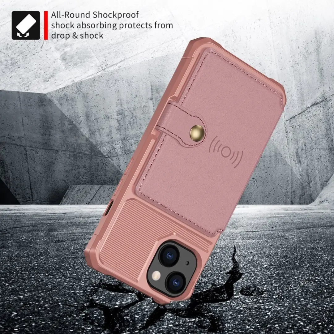 Selected Portemonnee Hoesje iPhone 13 - Roze - 4 Pasjes - afbeelding 3 van 6
