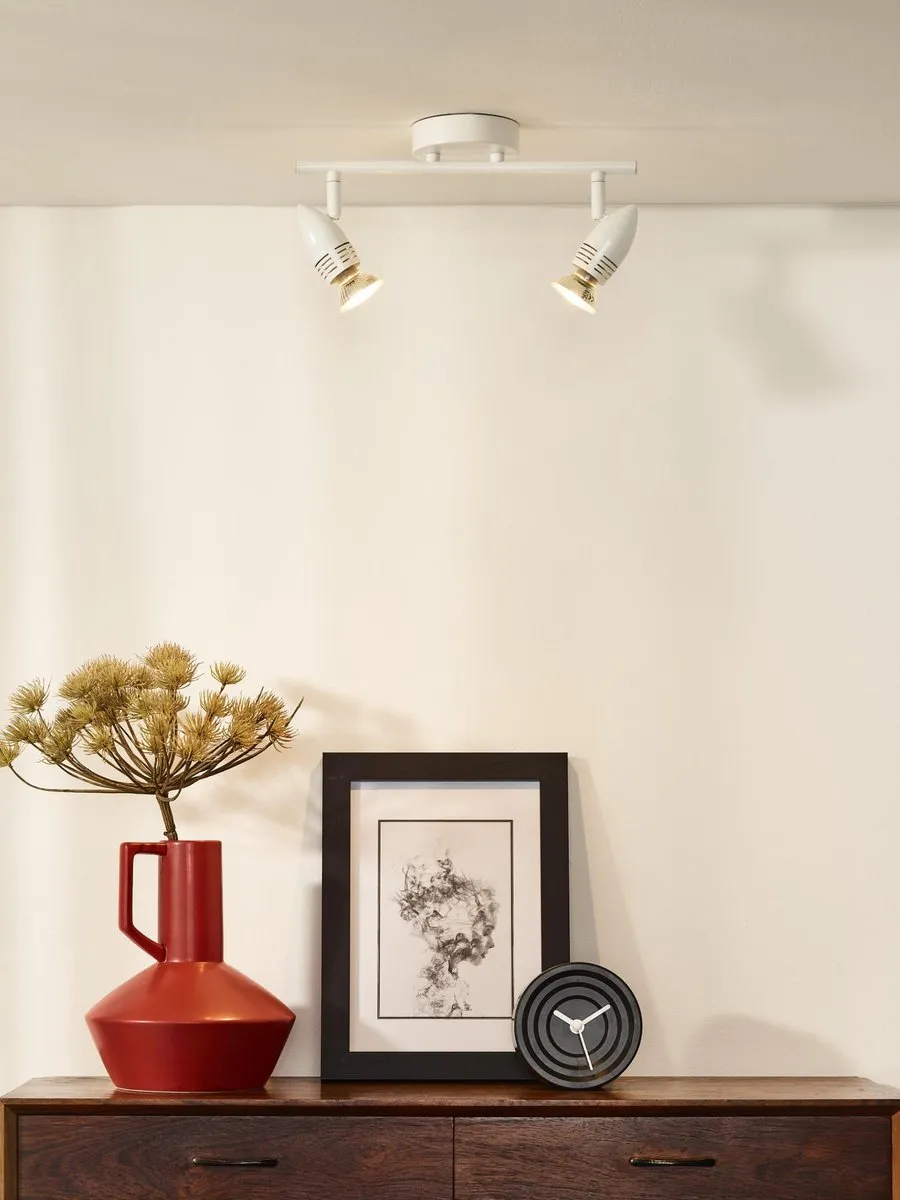 Lucide CARO-LED Plafondspot GU10 2x5W 2700K - Wit