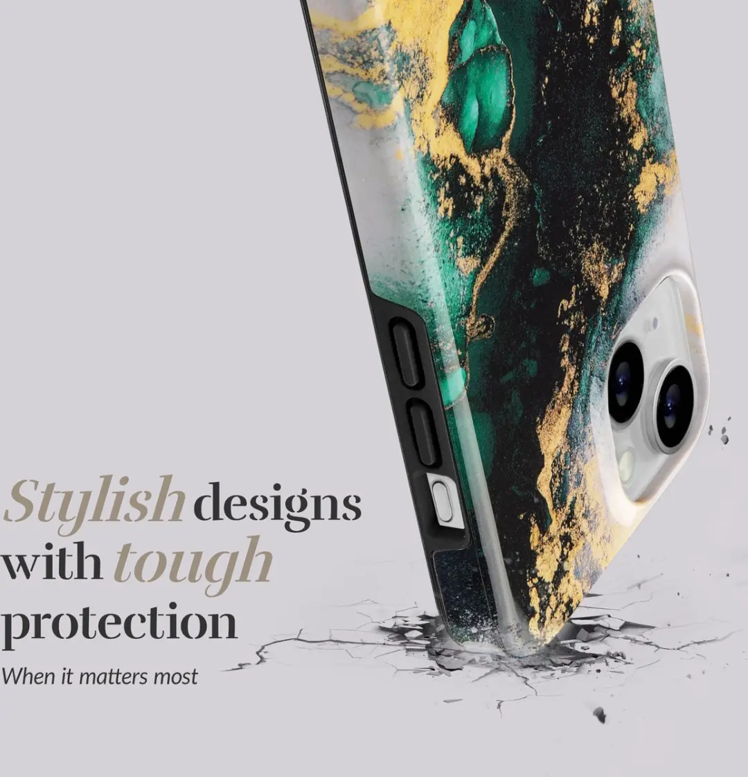 Mobilize Mio by Mobilize iPhone 15 MagSafe Hoesje - Groen Marble MIOGMIPH14