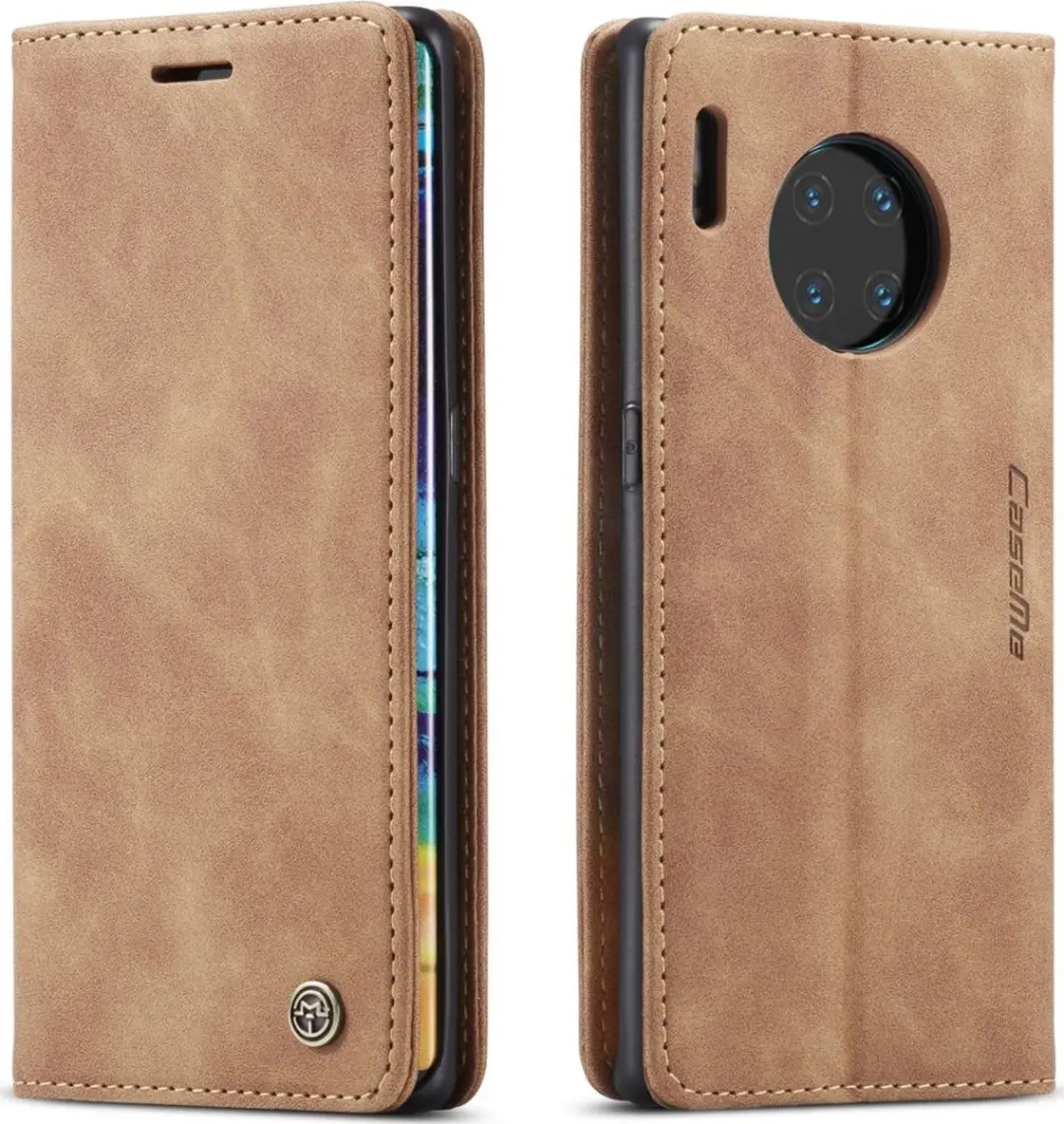 Caseme 013 Bookcase Portemonnee Telefoonhoesje - Huawei Mate 30 Pro - 2 Pasjes - Bruin