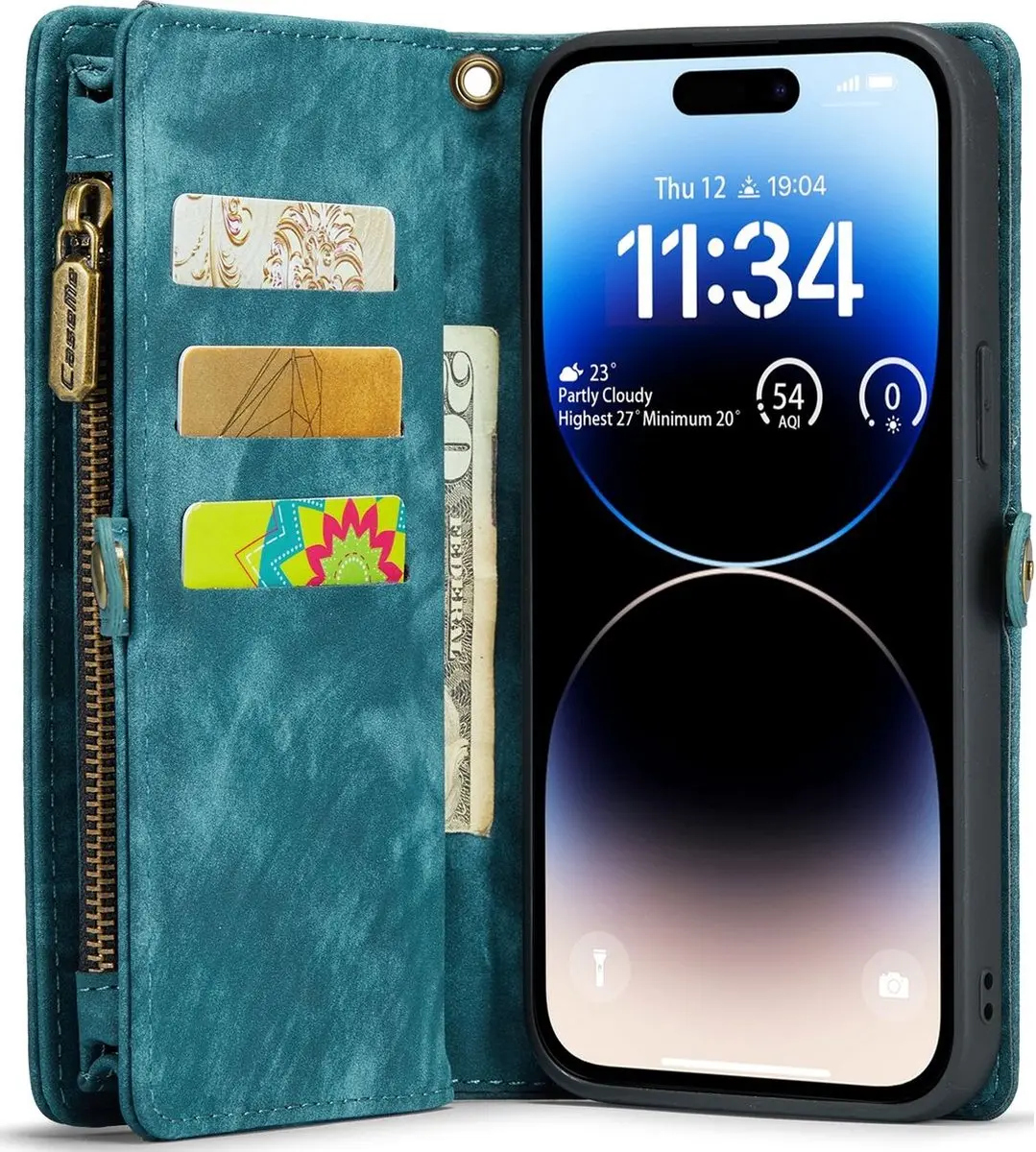 Caseme 008 Telefoonhoesje iPhone 14 Pro Max - 8 Pasjes Blauw