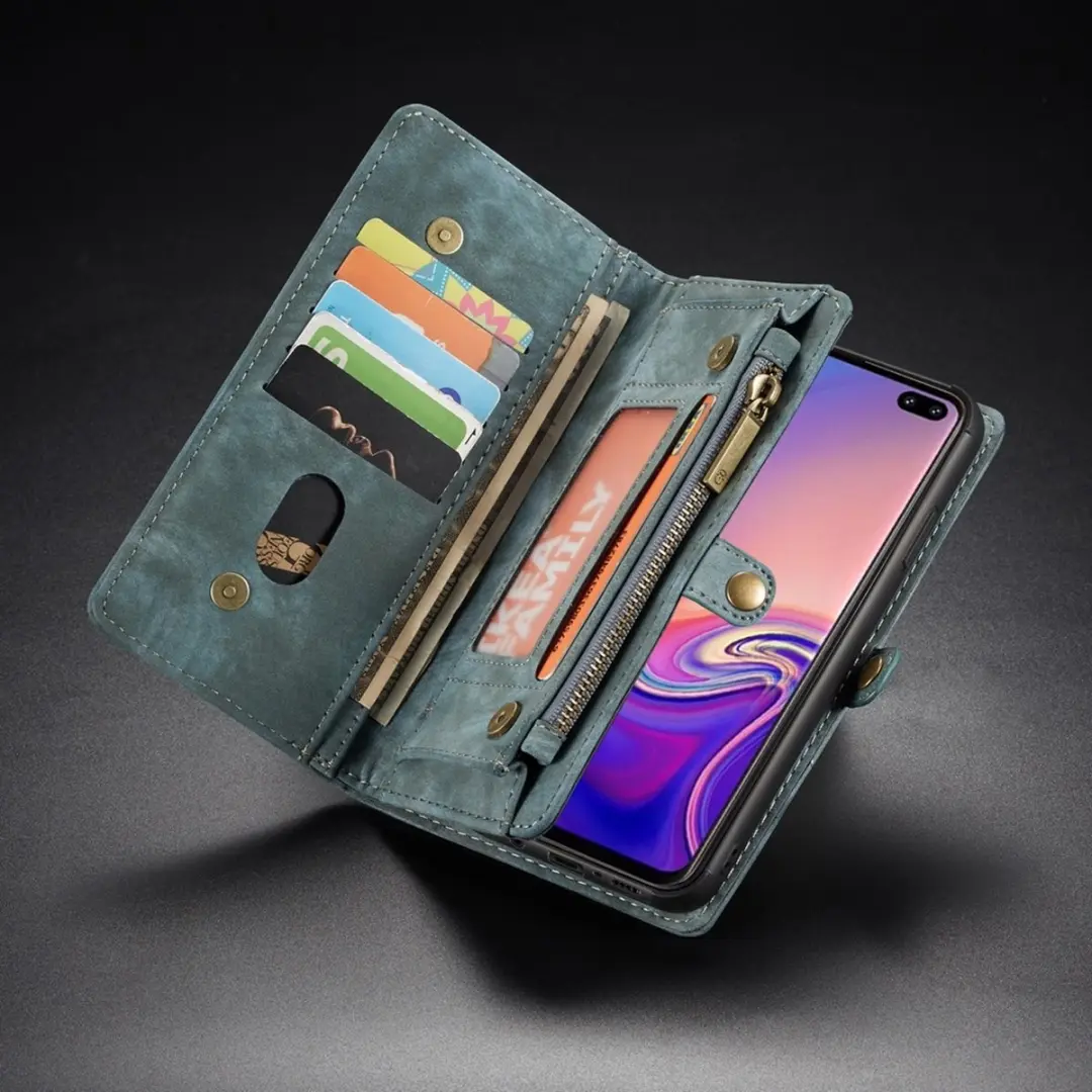 CaseMe Luxury Wallet Case 554829 - Blauw - Samsung Galaxy S10+