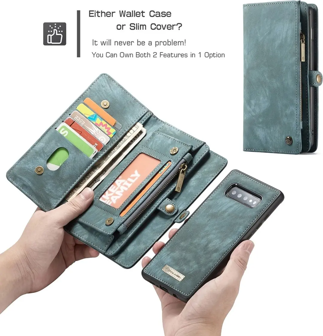 CaseMe Luxury Wallet Case 554829 - Blauw - Samsung Galaxy S10+ - afbeelding 6 van 6