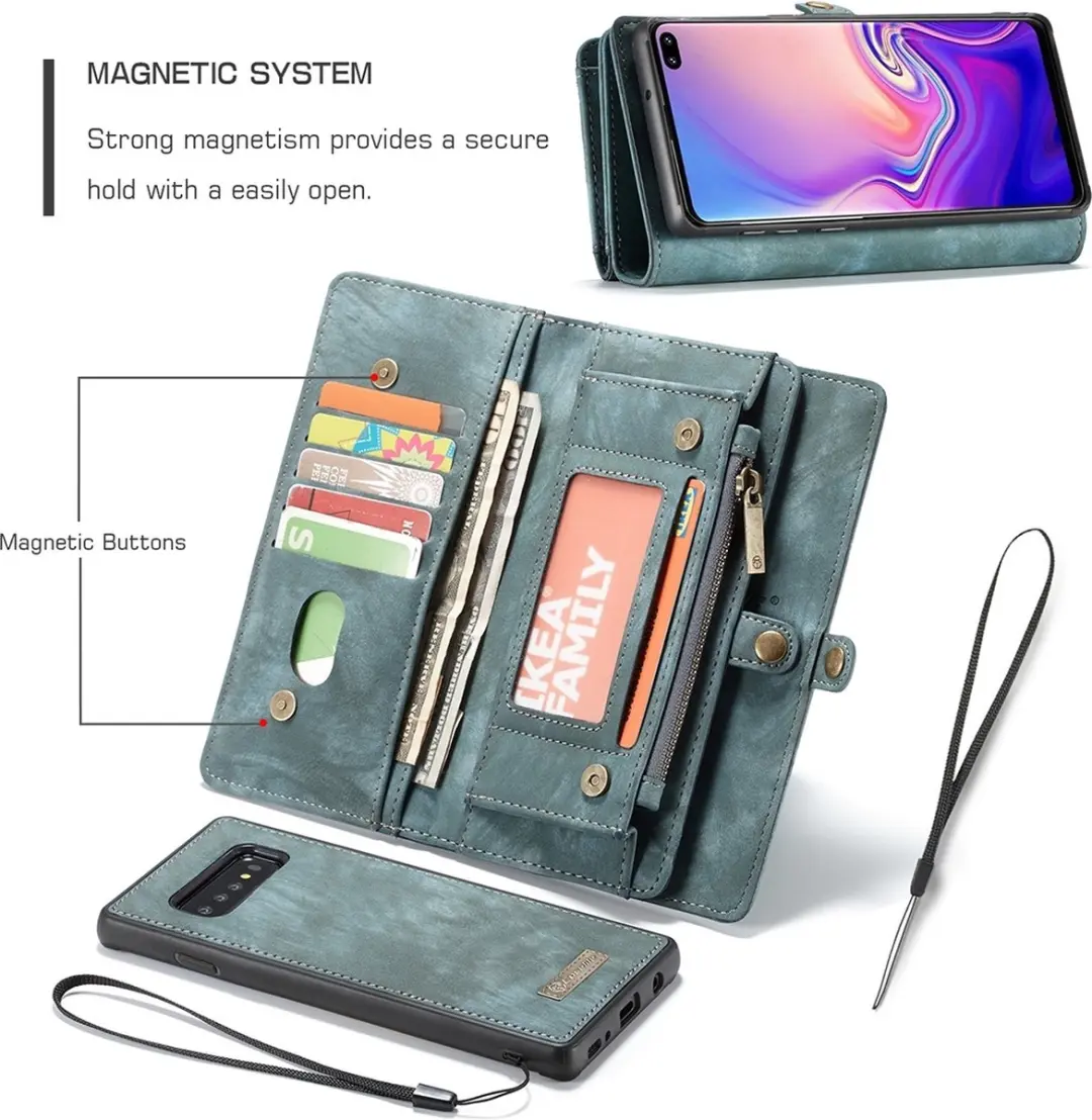 CaseMe Luxury Wallet Case 554829 - Blauw - Samsung Galaxy S10+