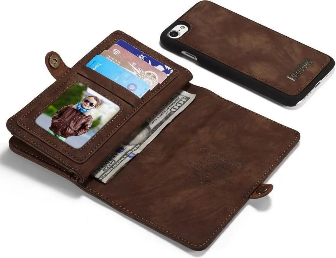 Caseme CSM-3204 iPhone Hoesje - Vintage Bruin - 8 Pasjes - afbeelding 6 van 6