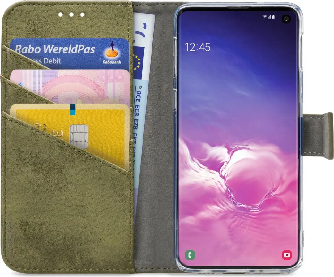 My Style MSFWLT1009 Telefoonhoesje Samsung Galaxy S10e - 3 Pasjeshouder Groen