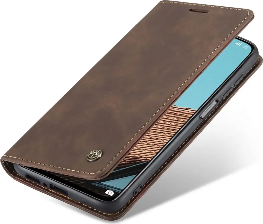 Caseme 013 Bookcase Portemonnee Telefoonhoesje Xiaomi Mi 10T - 2 Pasjes - Bruin - afbeelding 6 van 6