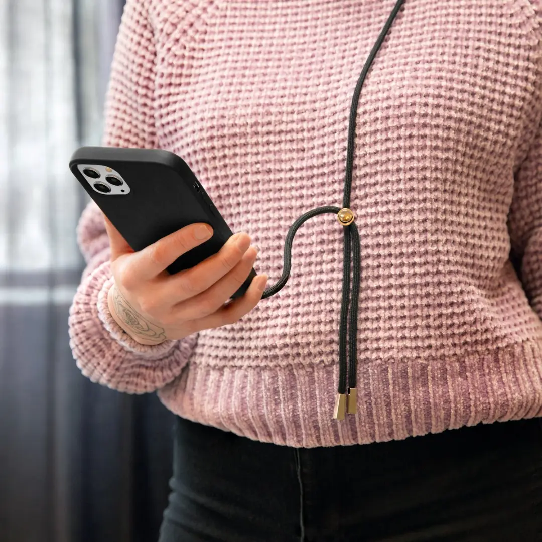Mobilize Lanyard Gelly TPU Hoesje iPhone 15 Plus - Zwart