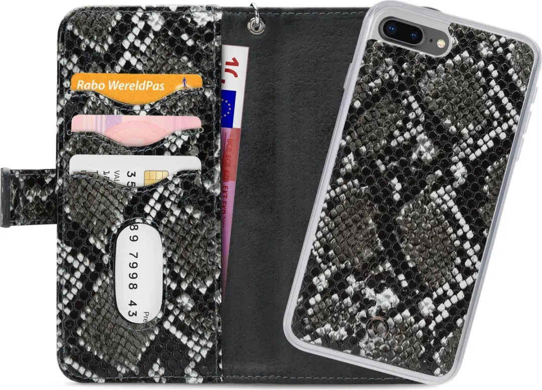 Mobilize Gelly Wallet Zipper iPhone 8 Plus Hoesje - 4 Pasjes - Zwart