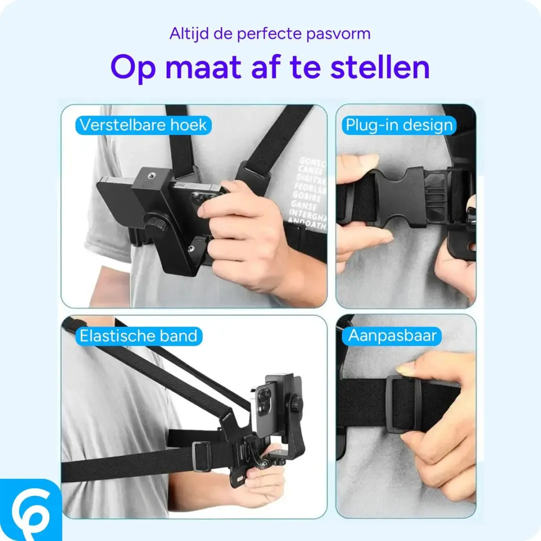 Selected SBG Vest Telefoonhouder - Chest Mount - Zwart
