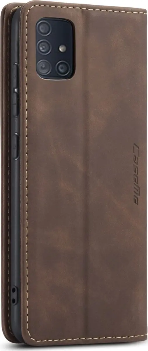 Caseme 013 Bookcase Portemonnee Telefoonhoesje - Samsung Galaxy A51 - 2 Pasjes - Bruin