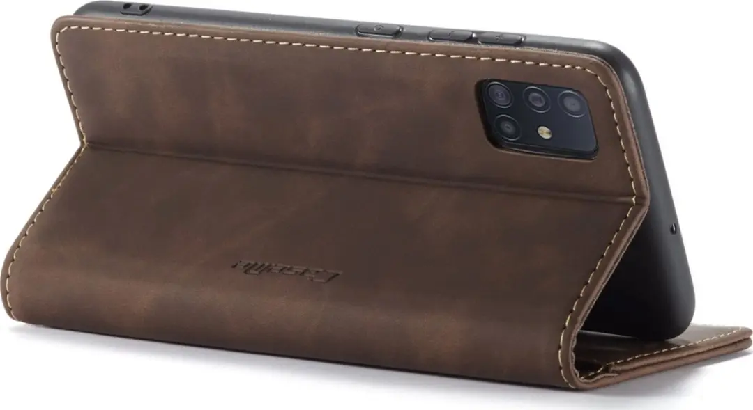 Caseme 013 Bookcase Portemonnee Telefoonhoesje - Samsung Galaxy A51 - 2 Pasjes - Bruin