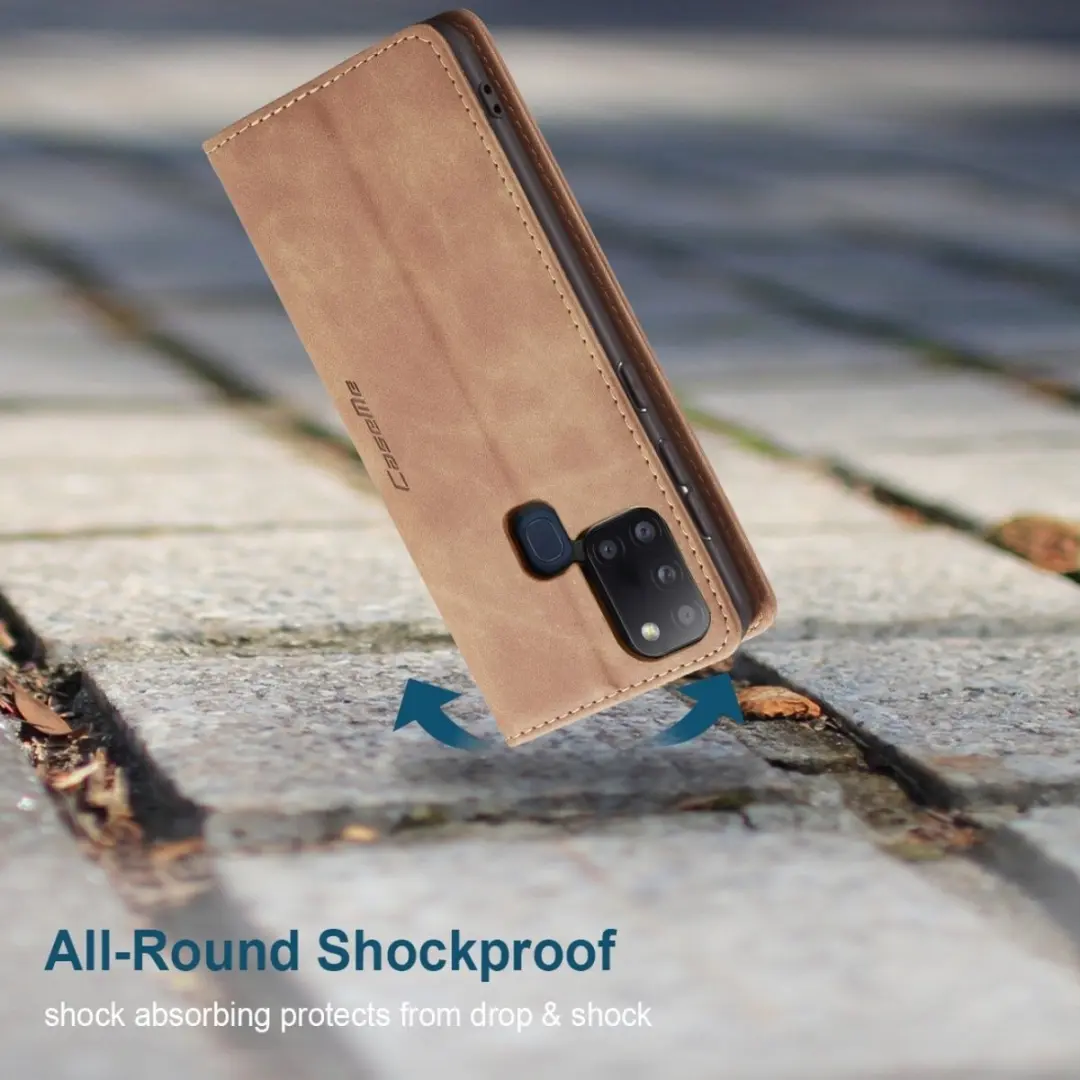 Caseme Samsung Galaxy A21s Bookcase Hoesje - Kunstleder - Bruin - 577789 - afbeelding 6 van 6