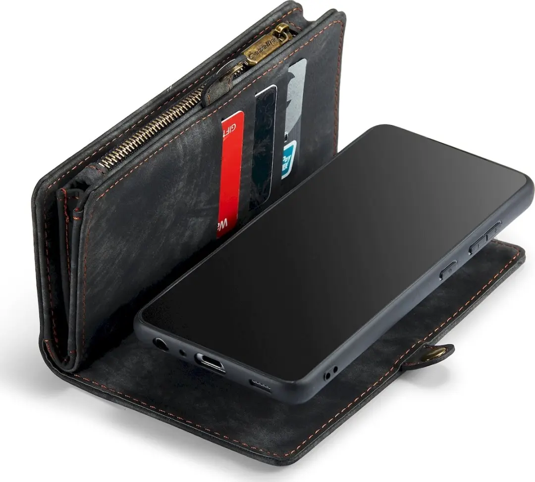Caseme 008 Telefoonhoesje Samsung Galaxy A52 - 2in1 Bookcase Portemonnee Zwart - afbeelding 6 van 6