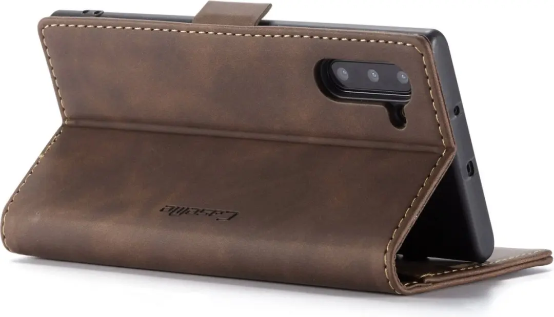 Caseme Luxe Wallet Hoesje Samsung Galaxy Note 10 - Koffie - 2 Pasjes