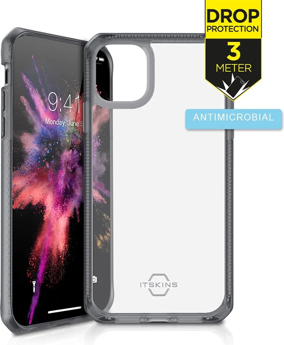 Itskins Hybrid Frost Cover iPhone 11 - Transparant/Zwart