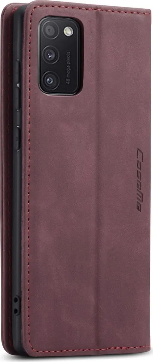 Caseme Samsung Galaxy A41 Hoesje - Kunstlederen Bookcase Rood - 2 Pasjes