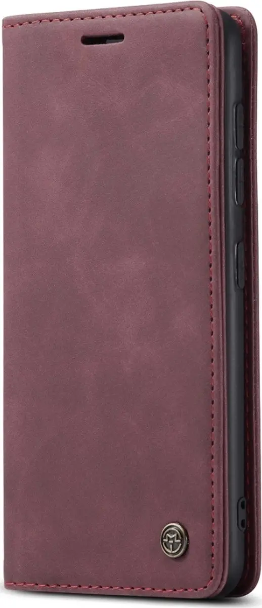 Caseme Samsung Galaxy A41 Hoesje - Kunstlederen Bookcase Rood - 2 Pasjes