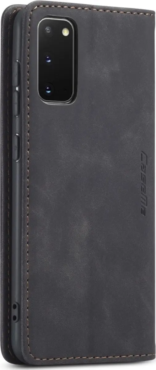Caseme Samsung Galaxy S20 Bookcase Hoesje - Kunstleder - 2 Pasjes - Zwart