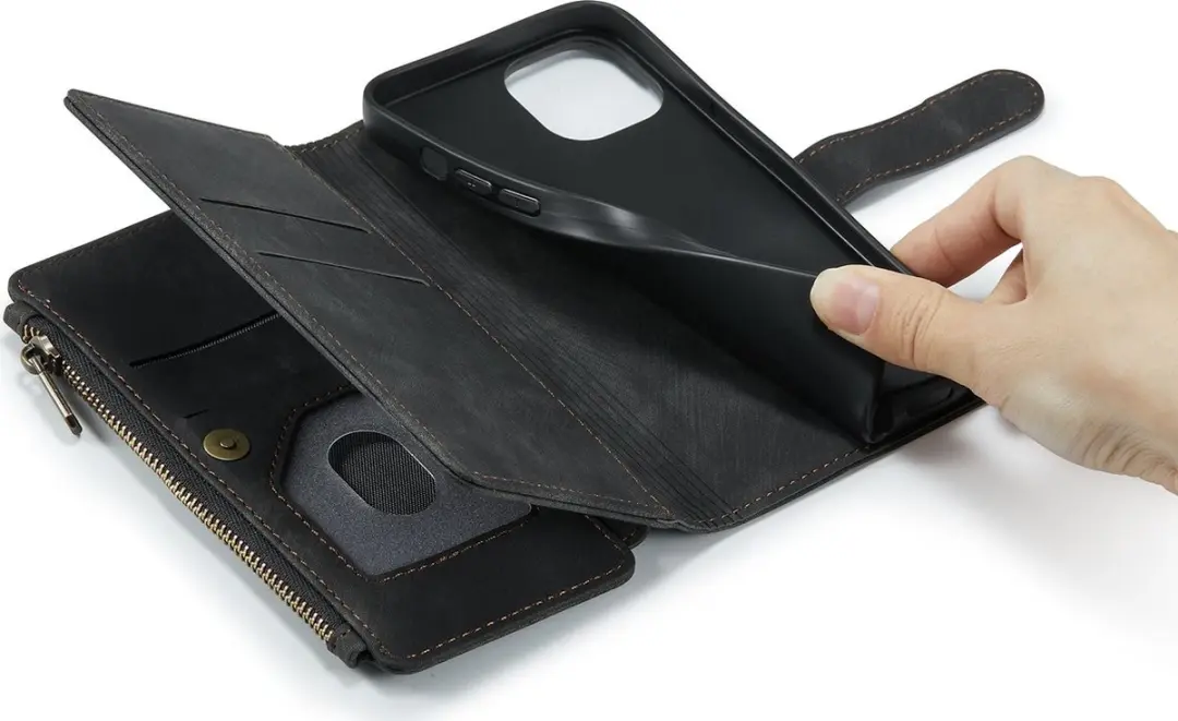 Caseme C30 Bookcase Telefoonhoesje iPhone 13 - 8 Pasjes - Zwart - afbeelding 6 van 6