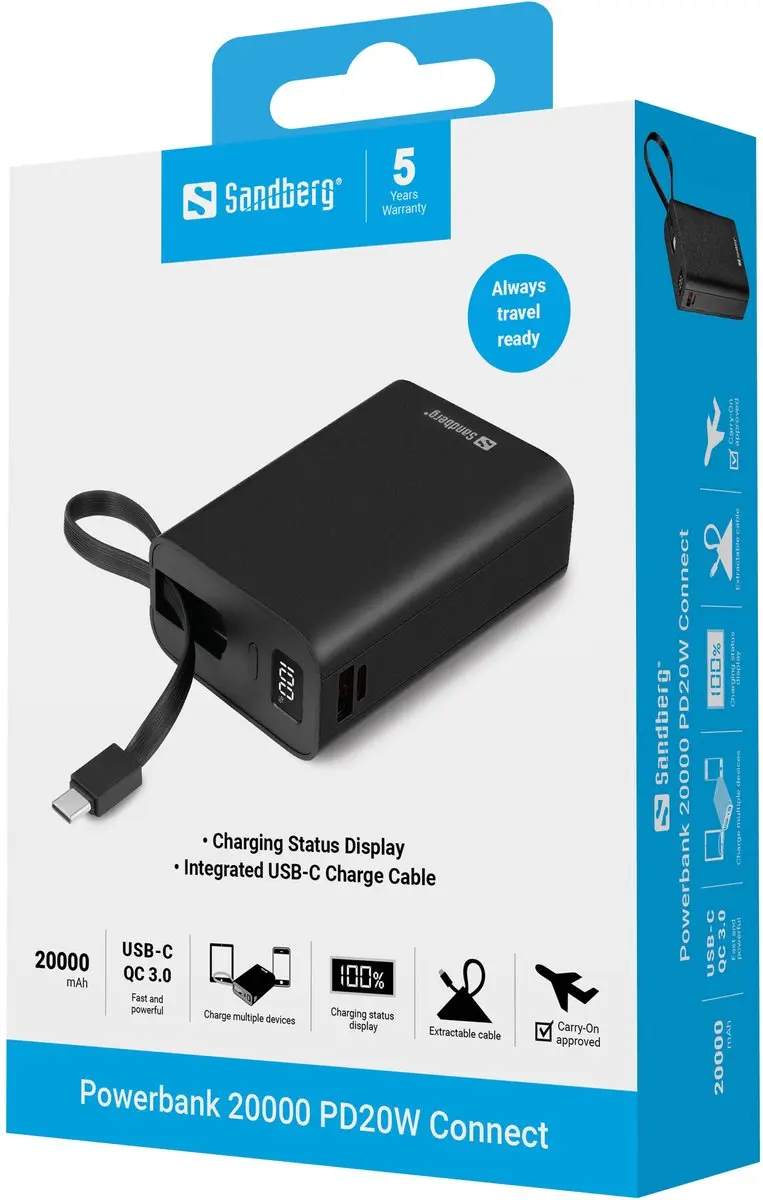 Sandberg Powerbank 20000mAh 20W Black