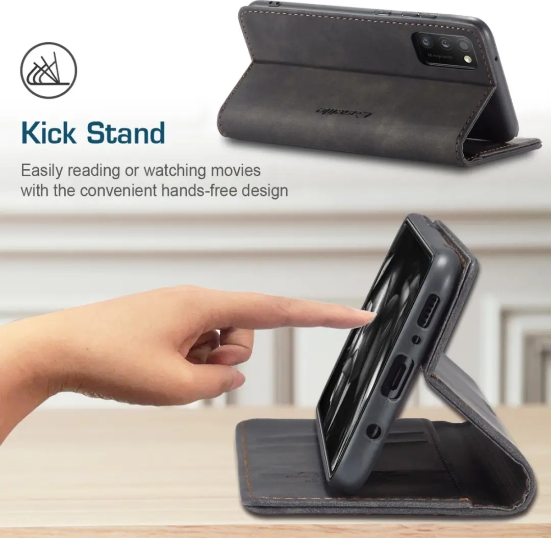 Caseme Samsung Galaxy A41 Kunstlederen Bookcase Hoesje - 2 Pasjes - Zwart - afbeelding 6 van 6