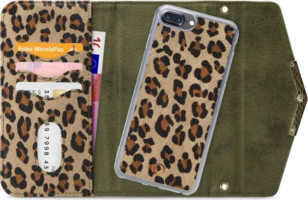 Mobilize Gelly Telefoonhoesje iPhone 8 Plus - 2in1 Clutch - Leopard