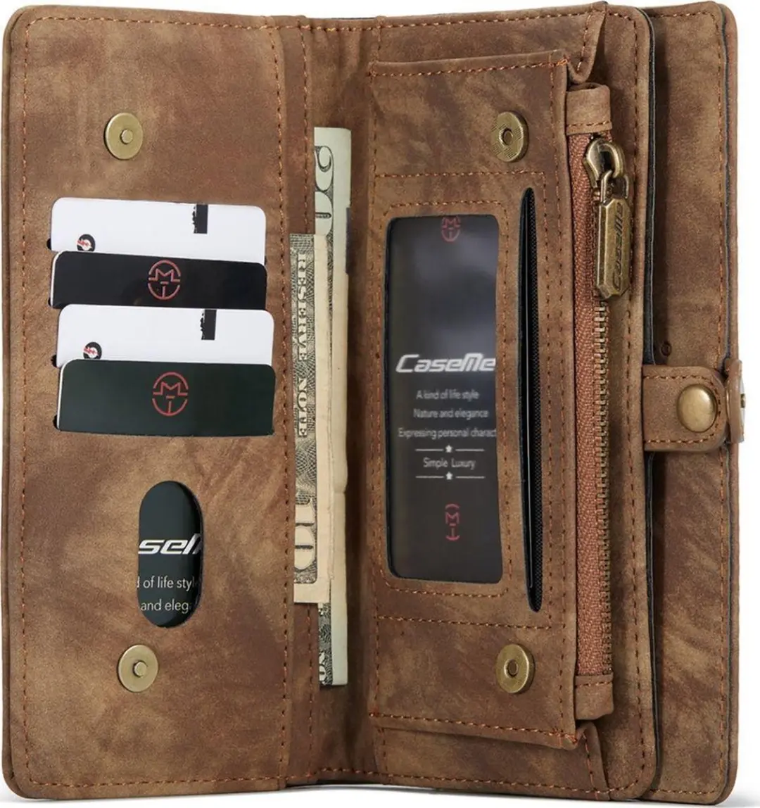 Caseme 008 Telefoonhoesje iPhone 12 Mini - 2in1 Bookcase Bruin