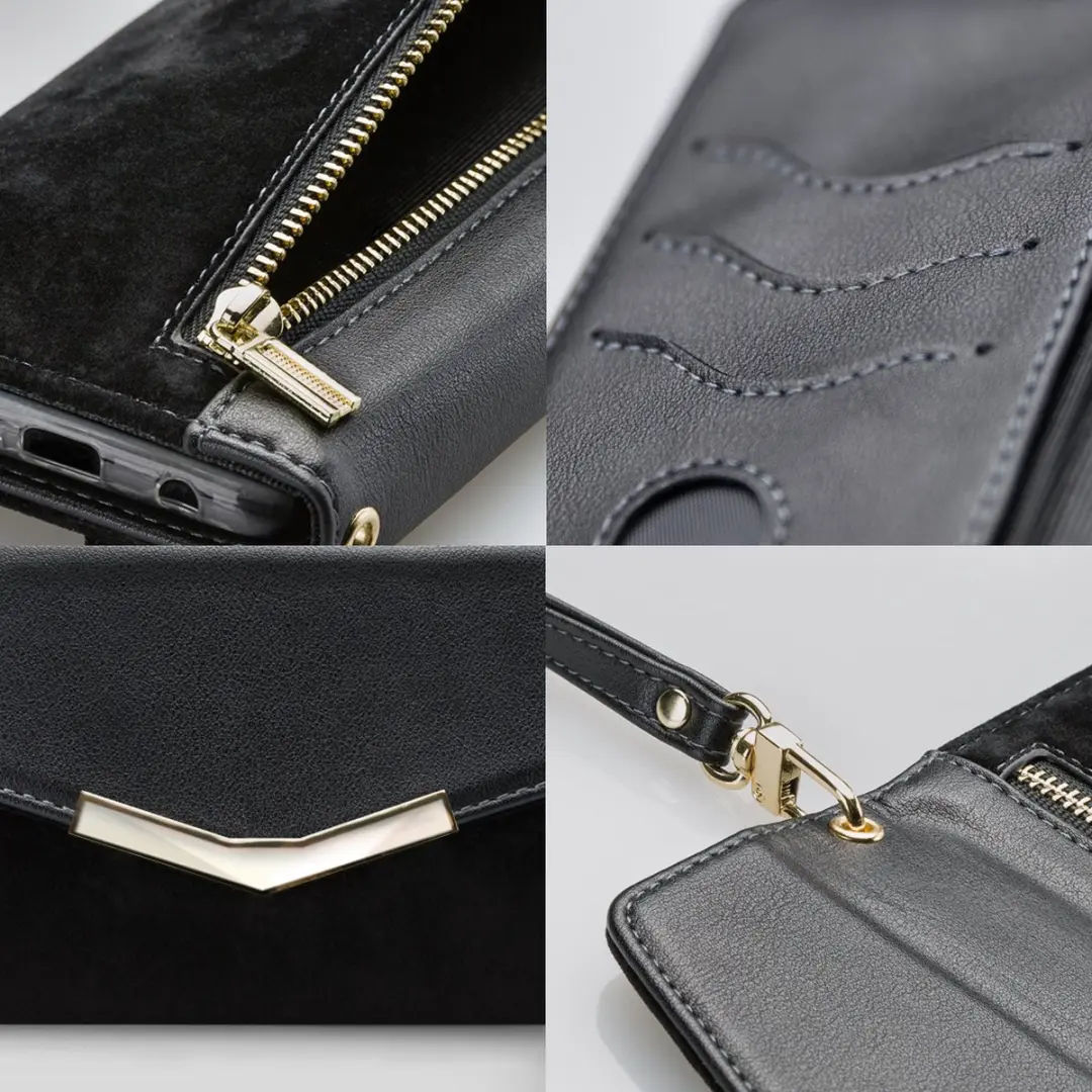 Mobilize Gelly Velvet iPhone XS Hoesje - 2in1 Clutch - Zwart