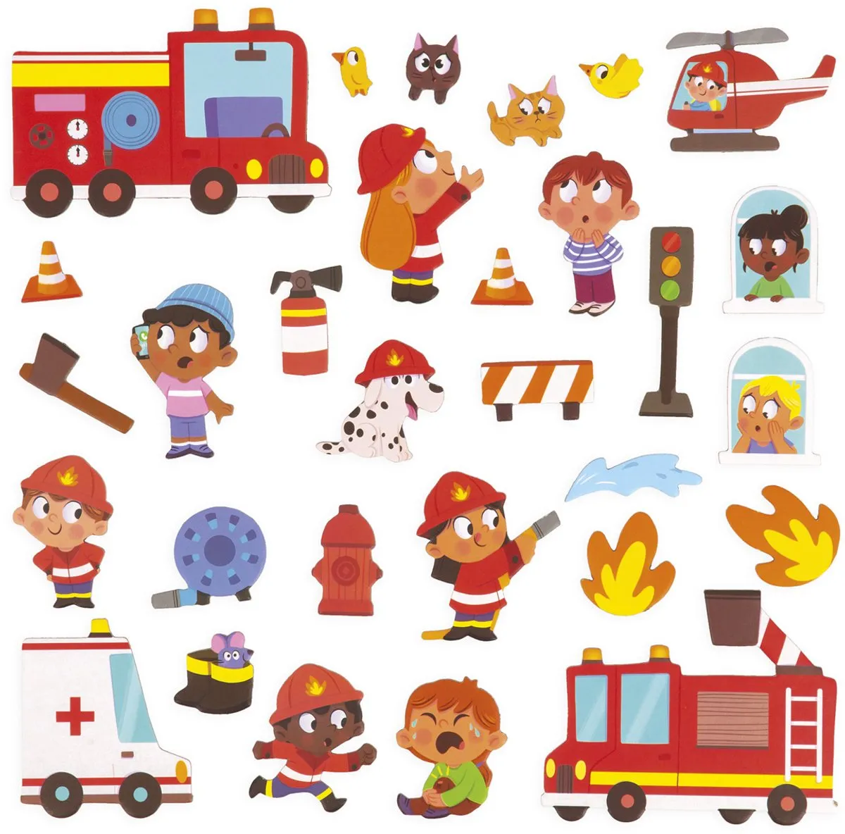 Janod Magneti Stories Brandweer - Educatieve Magneetset 30 Magneten