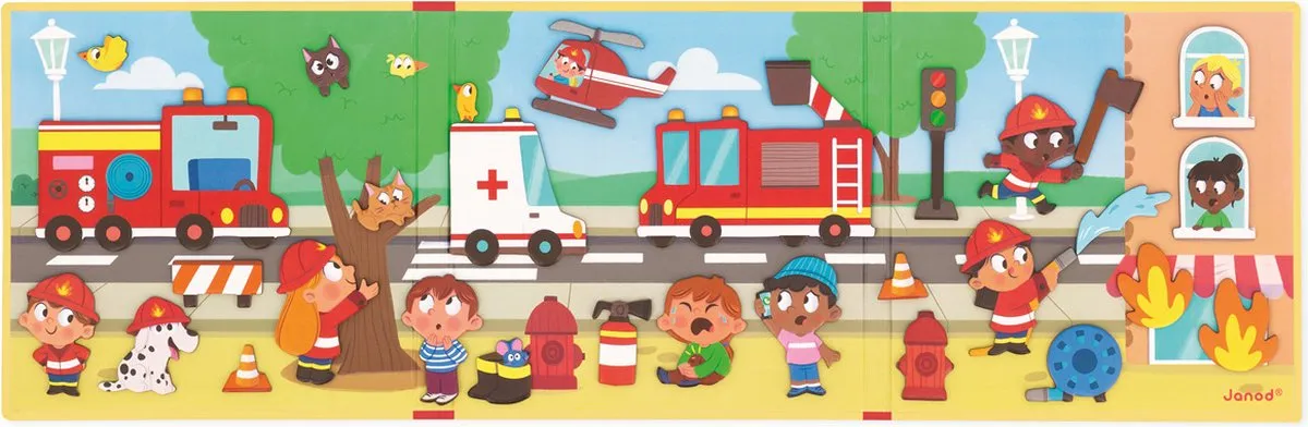 Janod Magneti Stories Brandweer - Educatieve Magneetset 30 Magneten