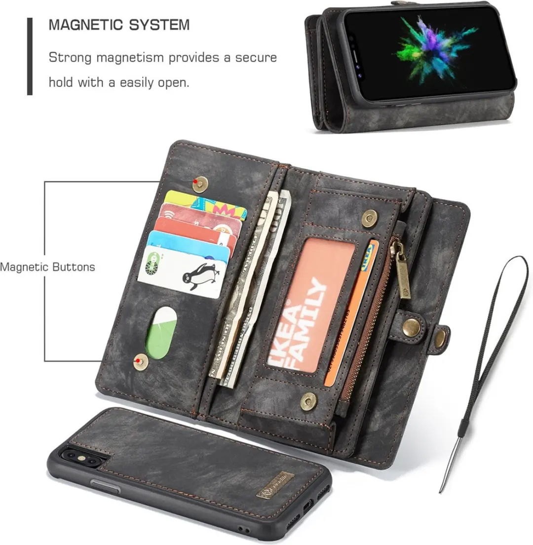 Caseme 008 Telefoonhoesje iPhone X - 2in1 Bookcase Portemonnee - Zwart
