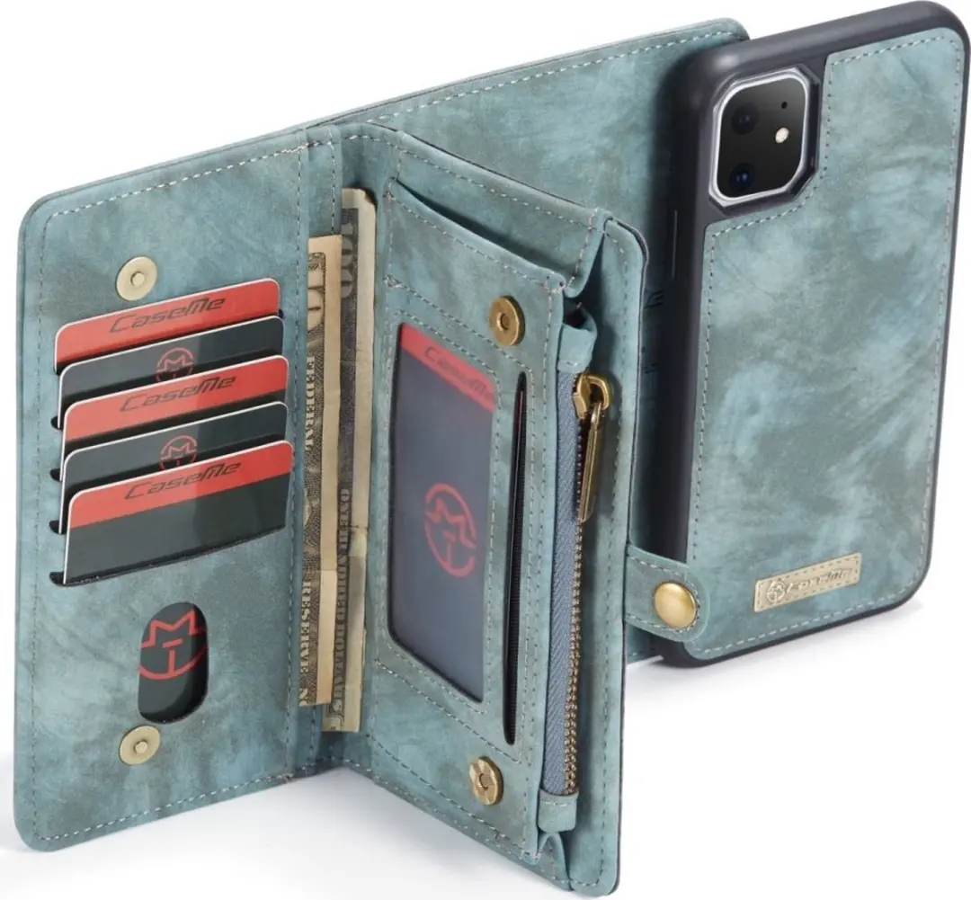 Caseme CSM-30369 Portemonnee Hoesje iPhone 11 - Blauw - afbeelding 6 van 6