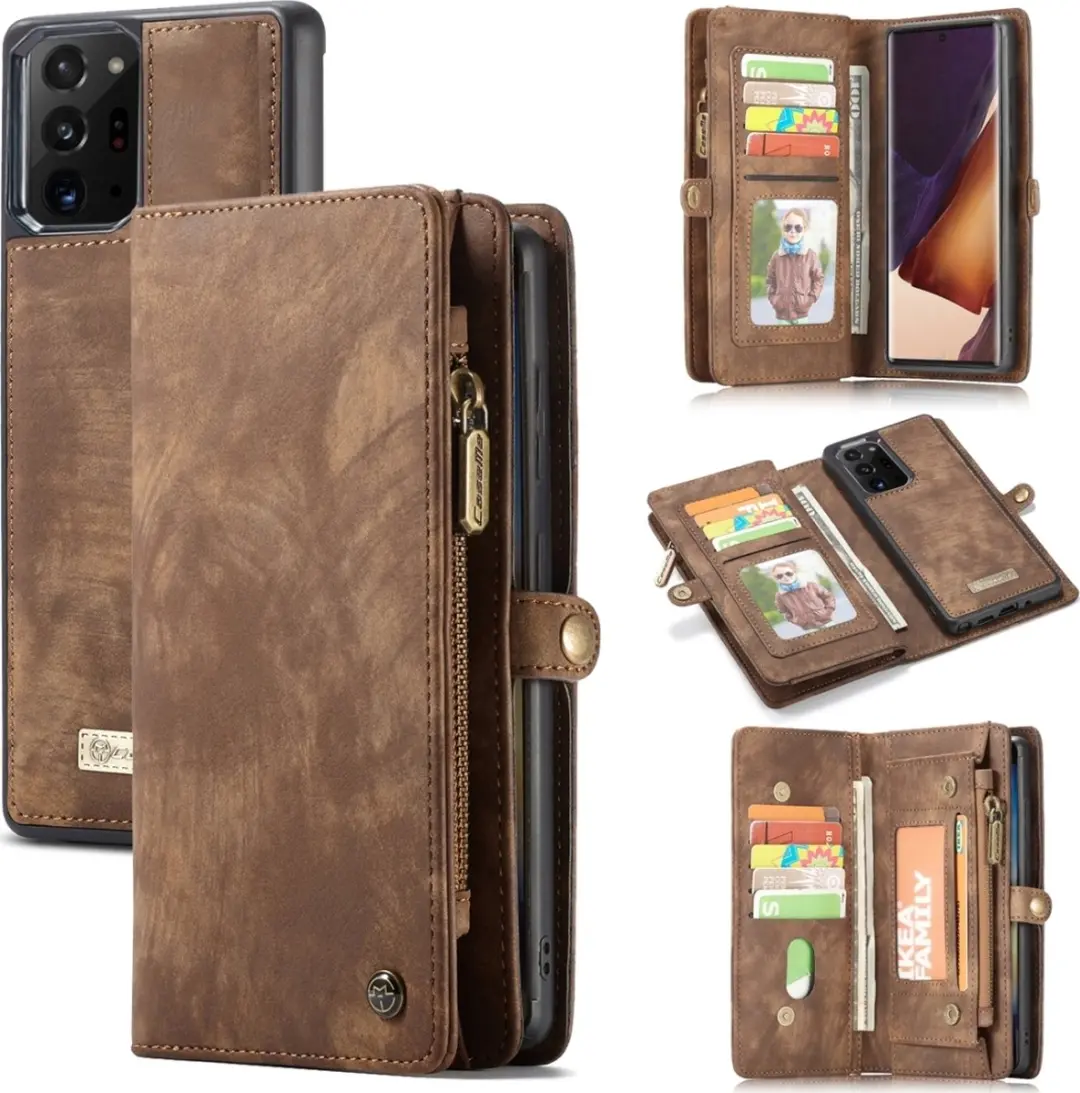 Caseme 008 Telefoonhoesje Samsung Galaxy Note 20 Ultra - 2in1 Bookcase - Bruin