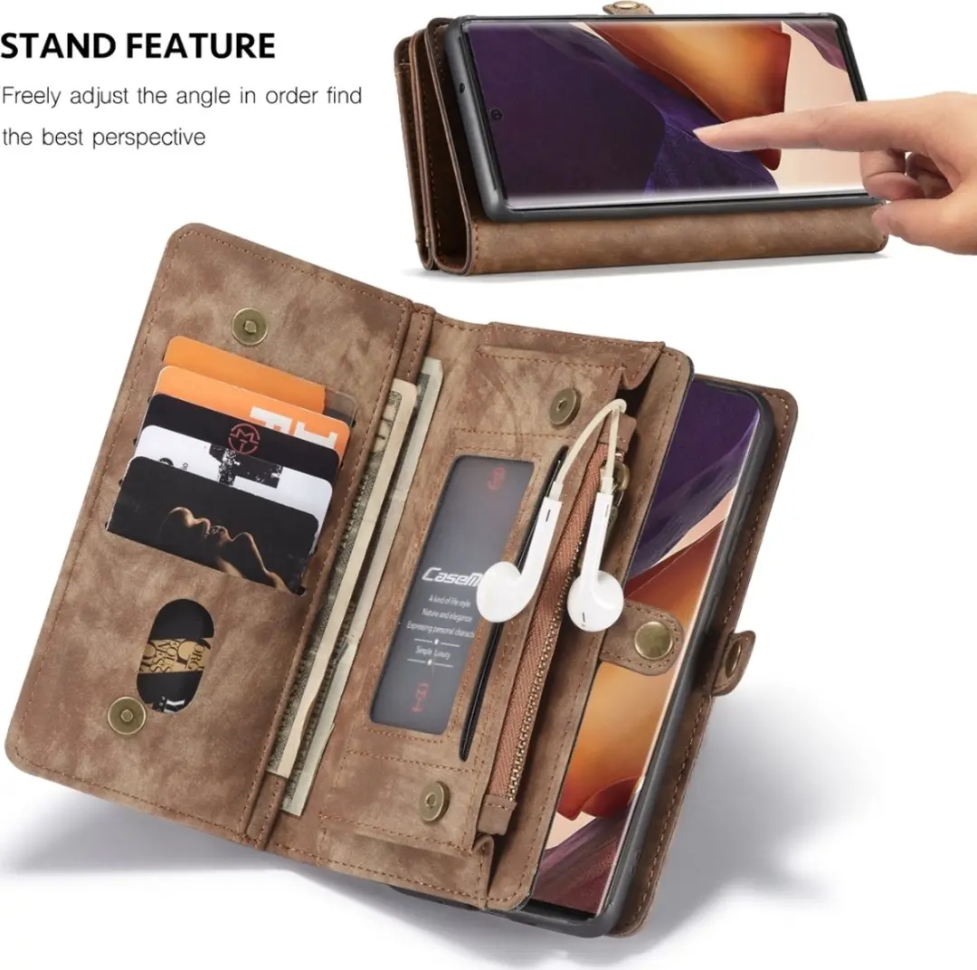Caseme 008 Telefoonhoesje Samsung Galaxy Note 20 Ultra - 2in1 Bookcase - Bruin