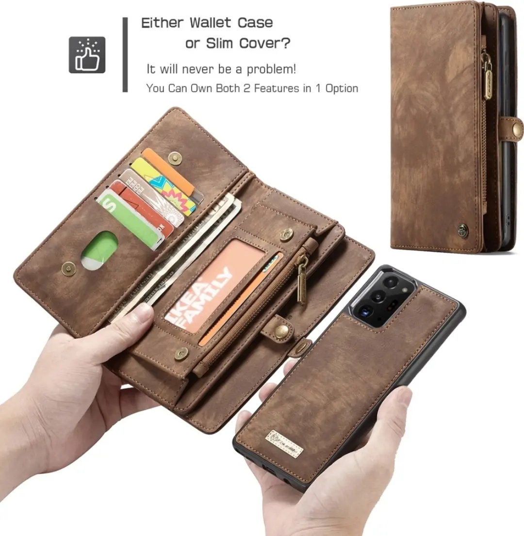 Caseme 008 Telefoonhoesje Samsung Galaxy Note 20 Ultra - 2in1 Bookcase - Bruin - afbeelding 6 van 6