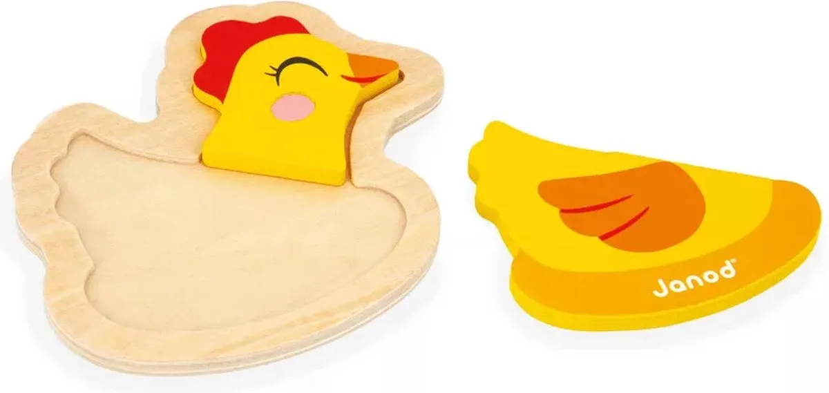 Janod Houten Puzzelset Boerderijdieren 7114 - 14 Stuks - afbeelding 6 van 6