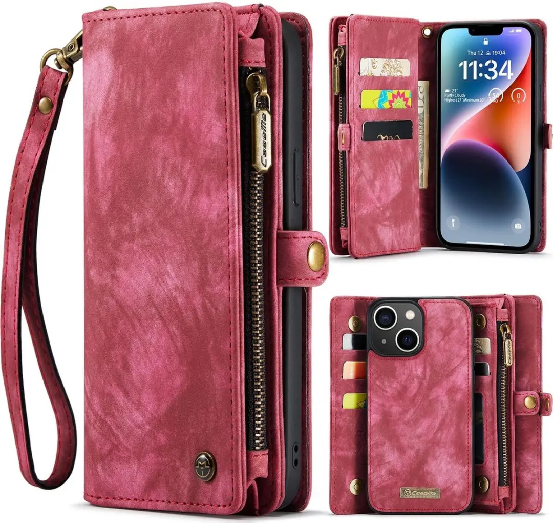 Caseme iPhone 14 Telefoonhoesje 2in1 Bookcase Portemonnee