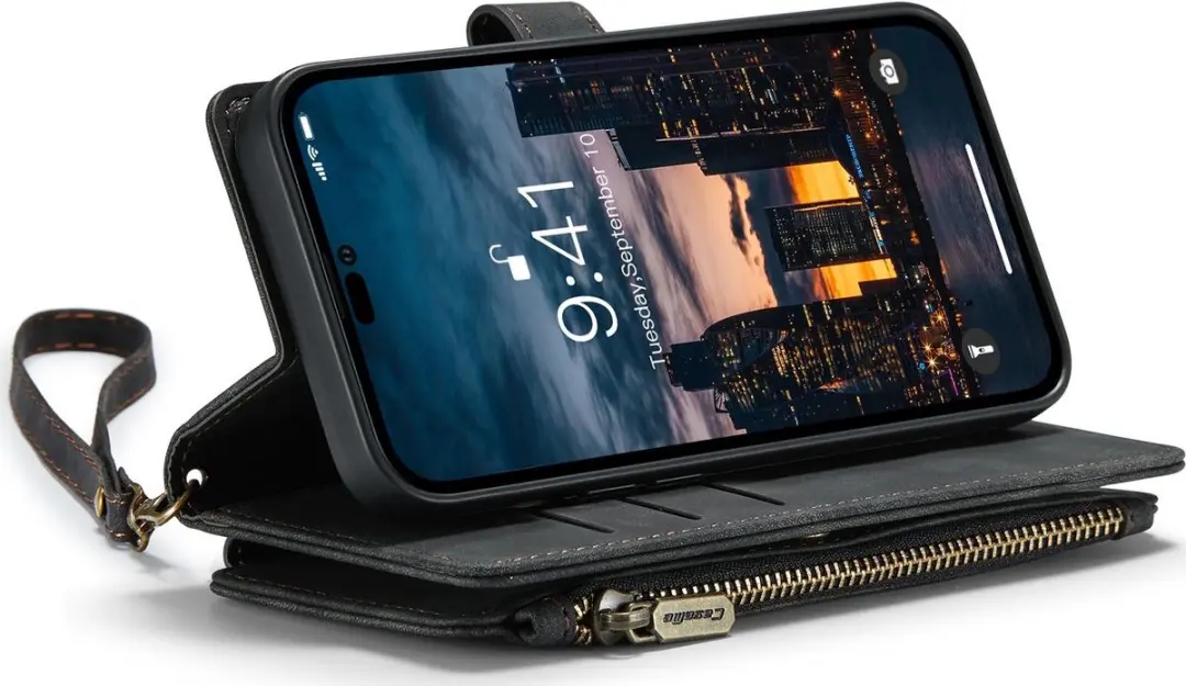 Caseme Apple iPhone 14 Pro Max Bookcase Hoesje 10 Stuks - Zwart