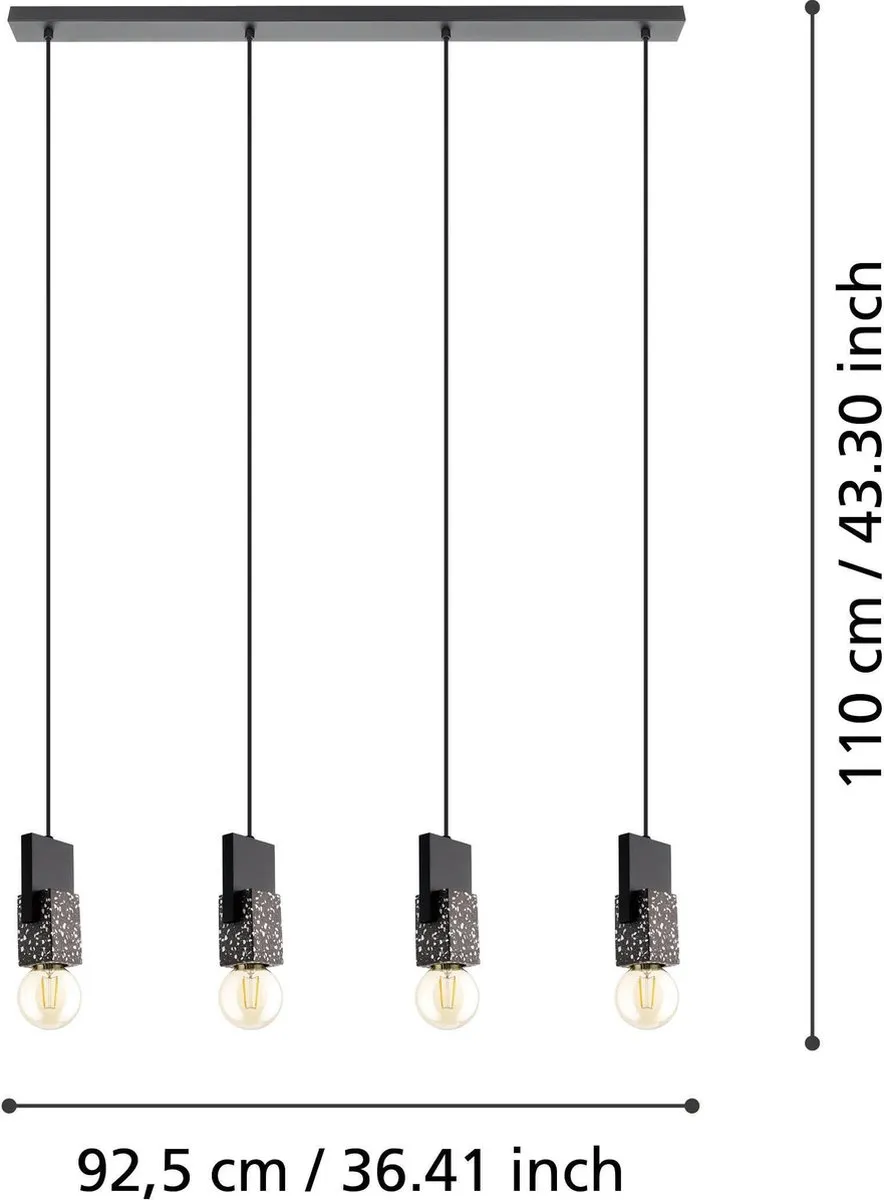 Eglo Lobatia Hanglamp E27 - Ø40cm - Zwart