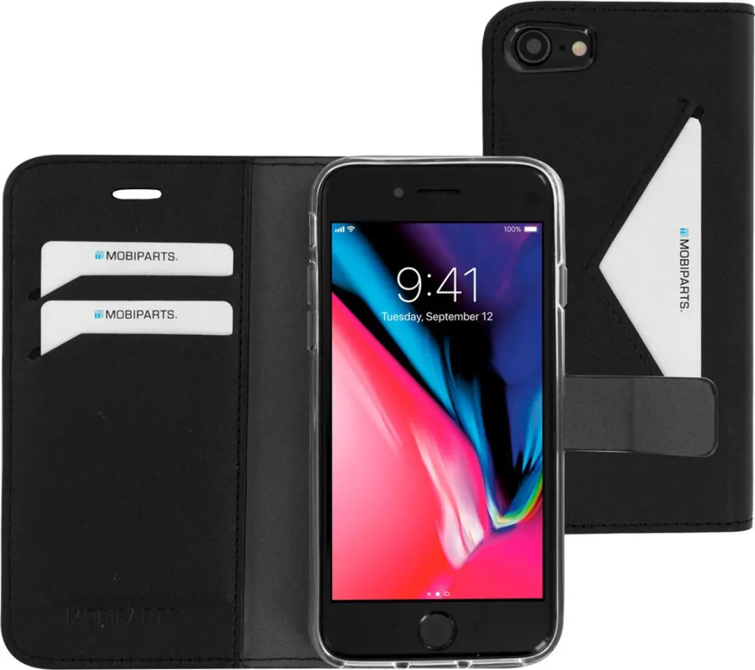 Mobiparts MP-73914 Telefoonhoesje iPhone 8 - Portemonnee Zwart