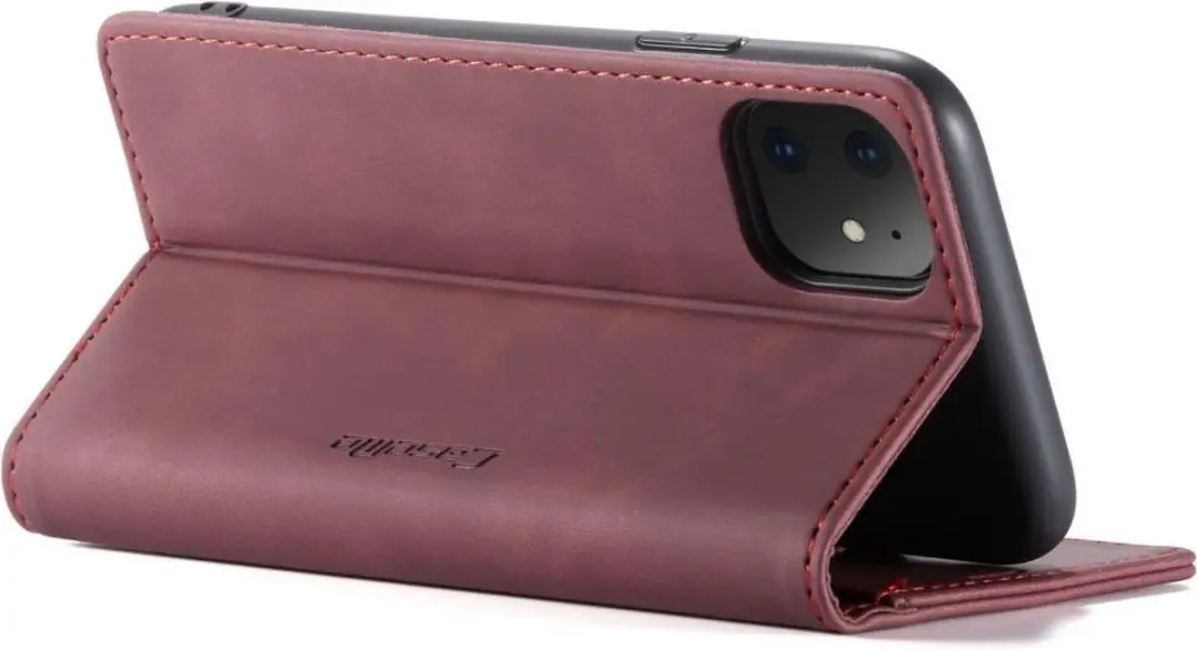 Caseme iPhone 11 Bookcase Kunstleder Hoesje - Rood - 561410