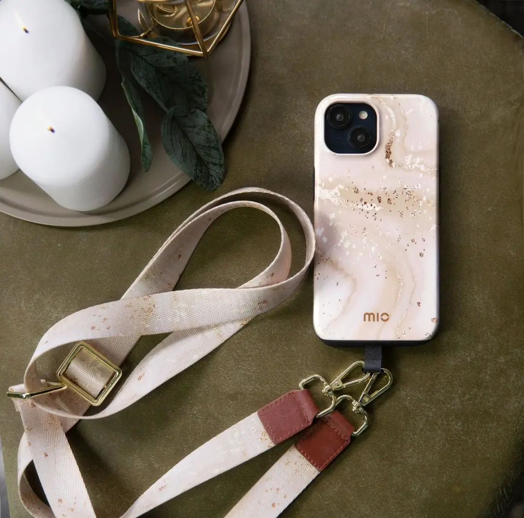 Mobilize Mio iPhone 15 MagSafe Hoesje - Goud Marble