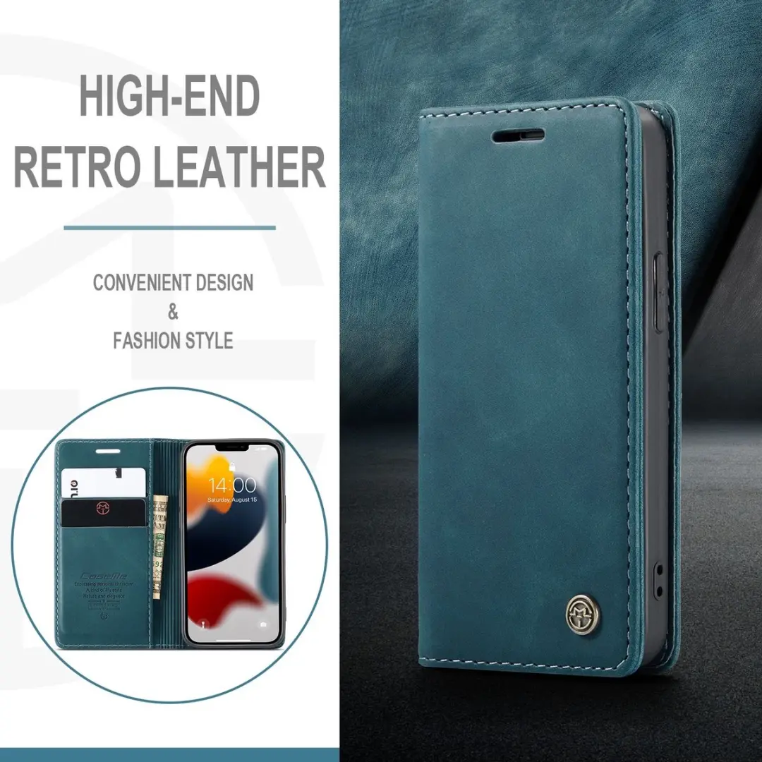 Caseme 013 Bookcase Portemonneehoesje iPhone 13 - Blauw