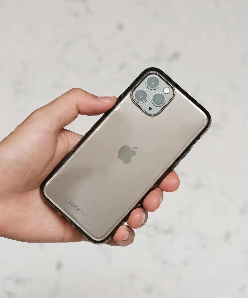 Nudient Thin Glossy Case iPhone 12 Pro Max IP12PM-TPUB - Zwart/Transparant - afbeelding 6 van 6