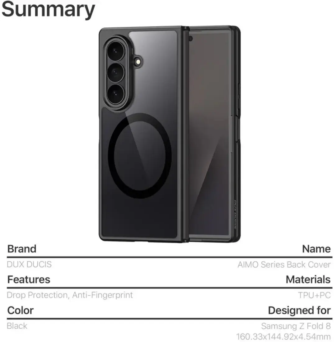 Dux Ducis Aimo Hoesje Samsung Galaxy Z Fold8 - Matte Zwart