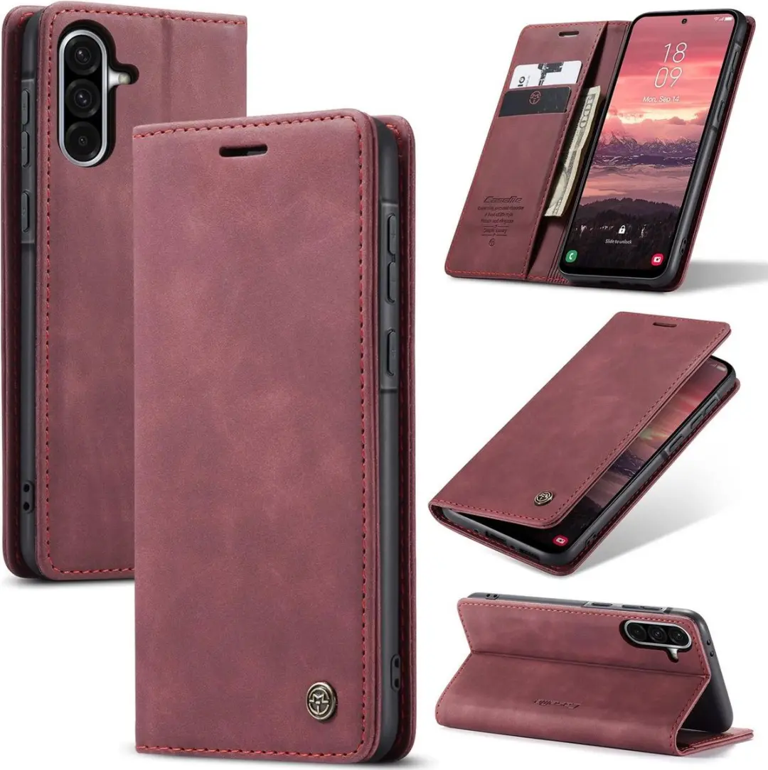 Caseme 013 Bookcase Portemonneehoesje Samsung Galaxy A56 - Rood